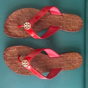 Red flip flops